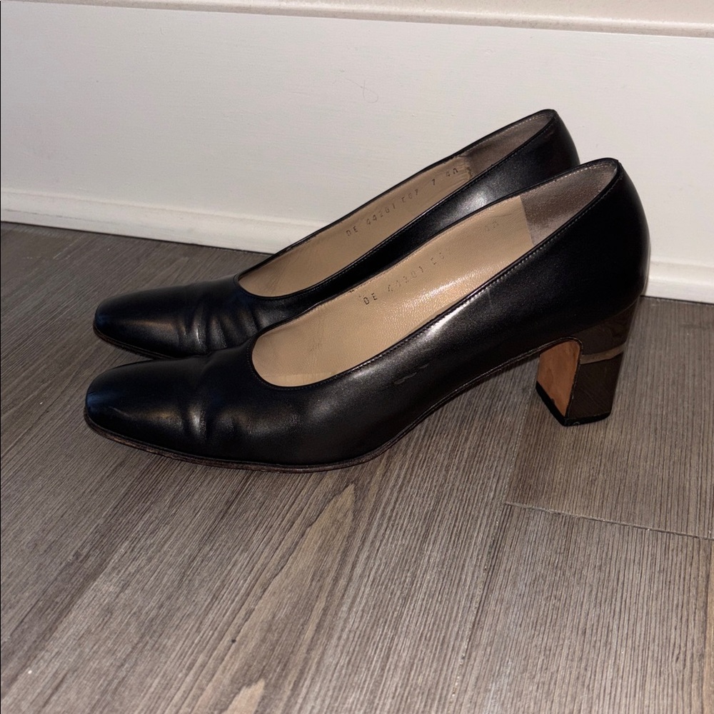 Salvatore‎ FERRAGAMO Metallic Pewter High Heels Pumps